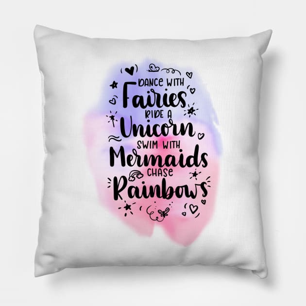 Dance With Fairies Pillow by SpiceTree