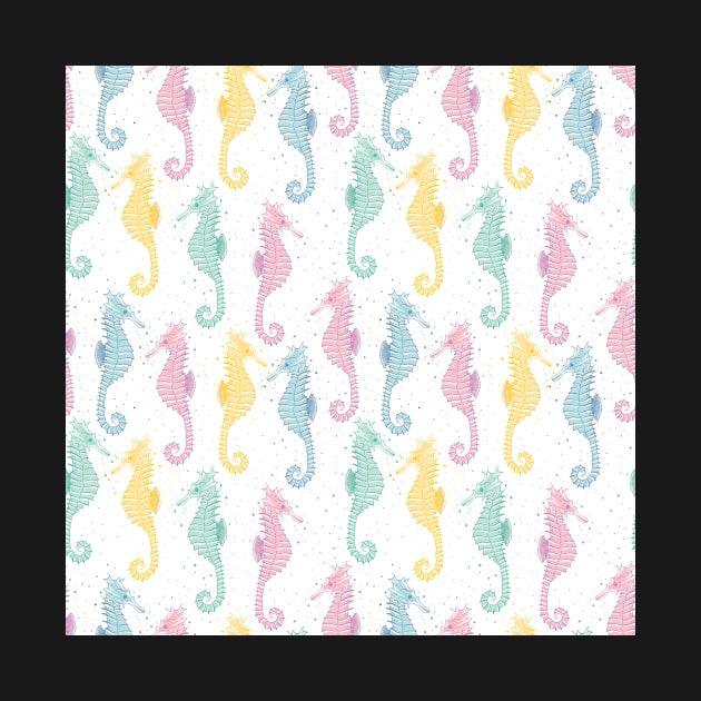 Colorful Seahorse | Hand drawn summer design by RenattaZare