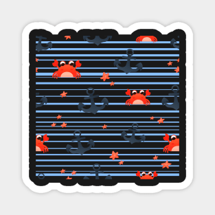 marine seamless pattern Magnet