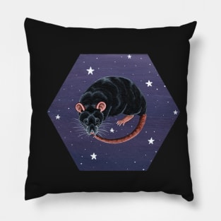 Black Rat with Stars Pillow