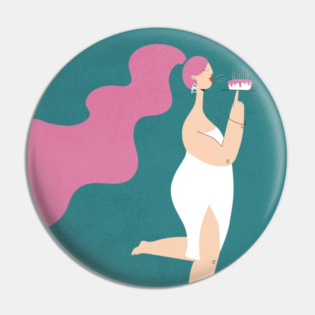 Bday girl Pin by damppstudio