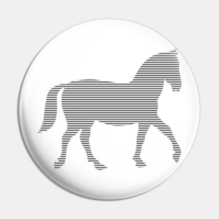 Horse - strips - gray and white. Pin