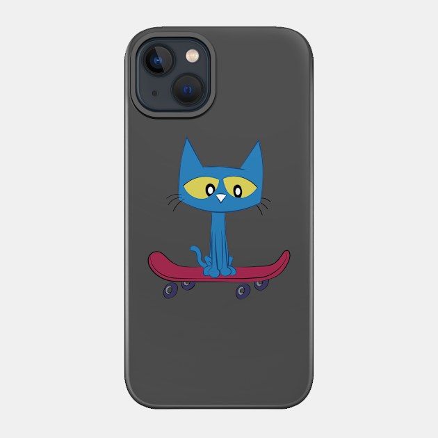 blue cat skateboarding - Blue Cat - Phone Case