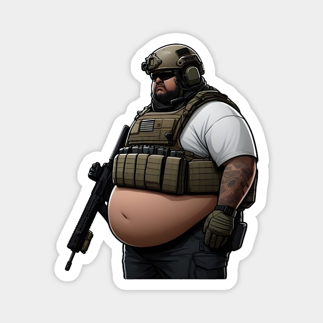 Tactical Fatman Magnet by Rawlifegraphic