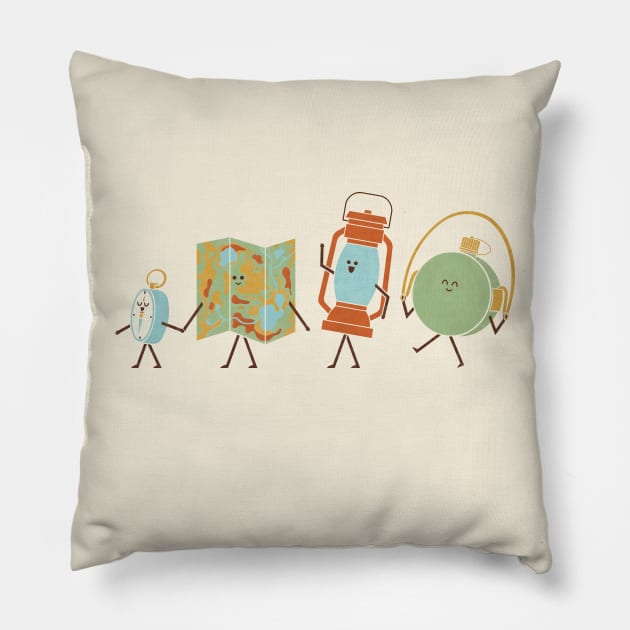 Let's Go On An Adventure Pillow by HandsOffMyDinosaur