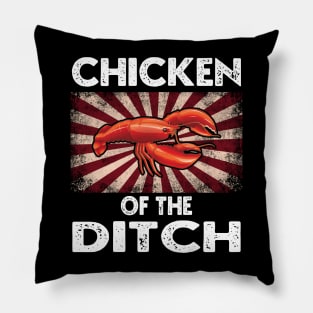 Chicken Of The Ditch Retro Vintage Pillow