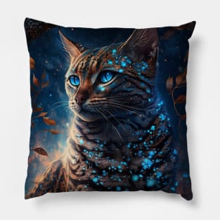 Shimmering Bengal Cat Pillow