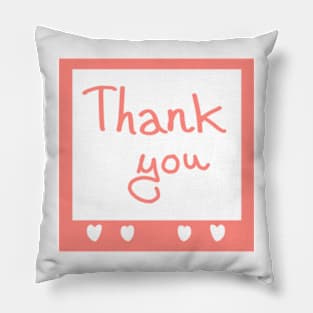 Thank you words on sticky note Pillow