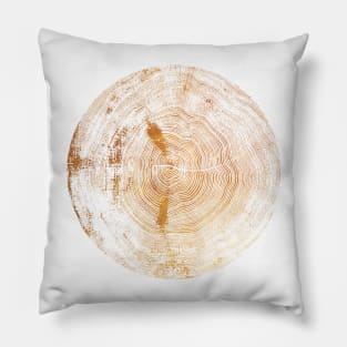 Gold Tree Ring Boho Nature Botanical Pillow