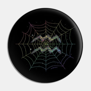 Rainbow Spiderweb Aquarius Pin