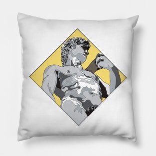 Michelangelo's David Colored - w/ Yellow bg Pillow