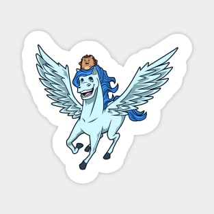 Little hedgehog riding Pegasus Magnet