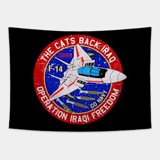 F-14 Tomcat - The Cats Back Iraq - Grunge Style Tapestry