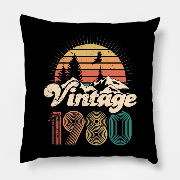 40th birthday gifts for men and women 1980 gift 40 years old Pillow by CheesyB
