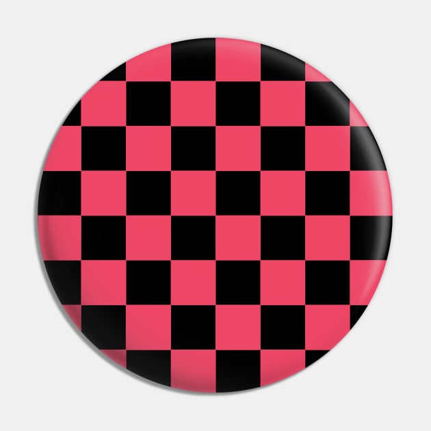 Blush and Black Chessboard Pattern Pin by californiapattern 