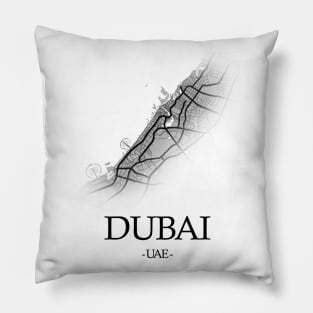 Dubai City Map - UAE Cartography Pillow