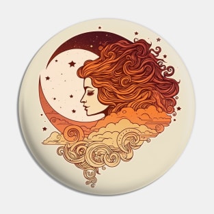 Groovy Moon Goddess Pin