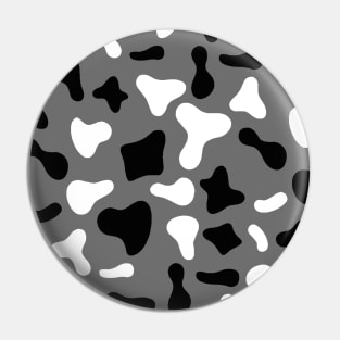 Grey Black White Dairy Cow Print Pattern Pin