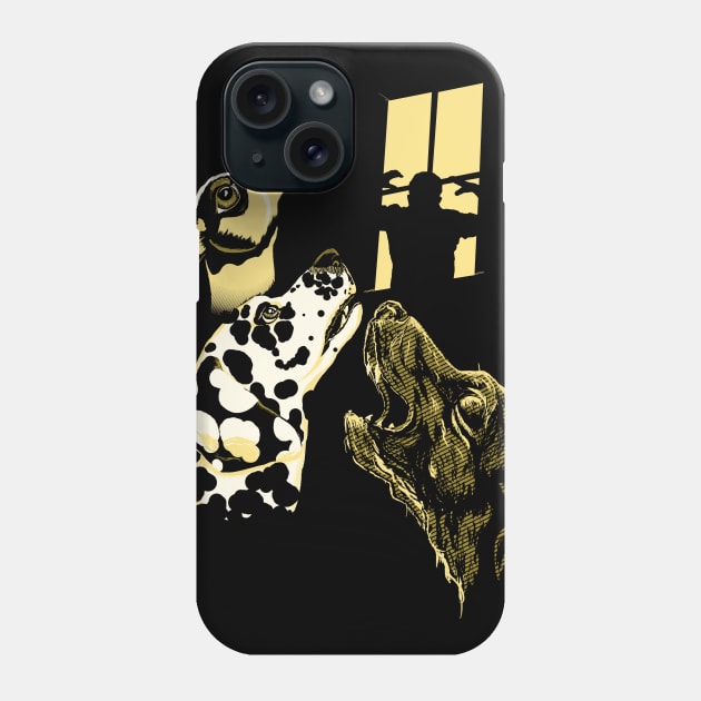 Three Dogs Window Phone Case by ohmybatman