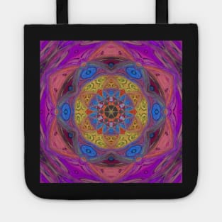 Mandalalike pattern in purple and other colors Tote