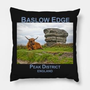 Highland Cattle on Baslow Edge, Peak District, Derbyshire Pillow