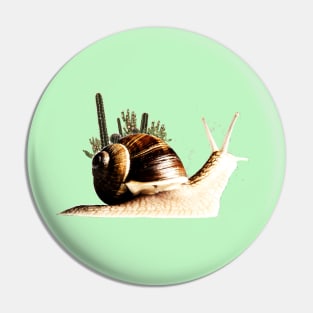 cactus on a snail Pin