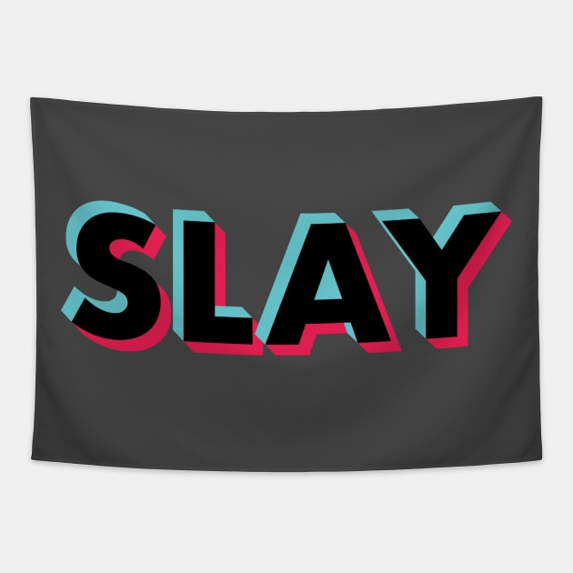 Slay Glitch Black Tapestry by BeyondTheDeck