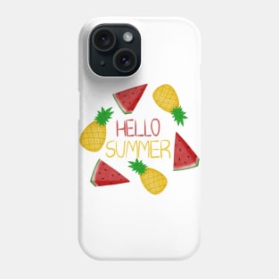 Hello Summer tropical fruits Phone Case