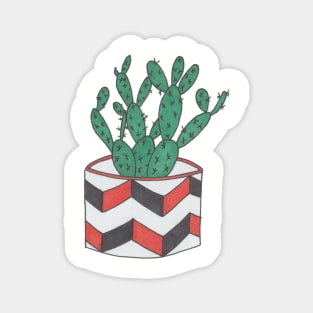 Colorful prickly pear cactus Magnet