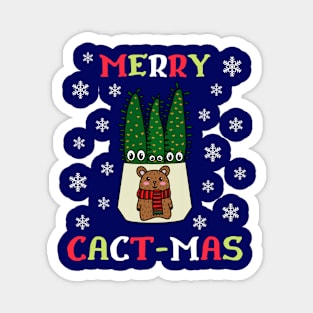 Merry Cact Mas - Eves Pin Cacti In Christmas Bear Pot Magnet