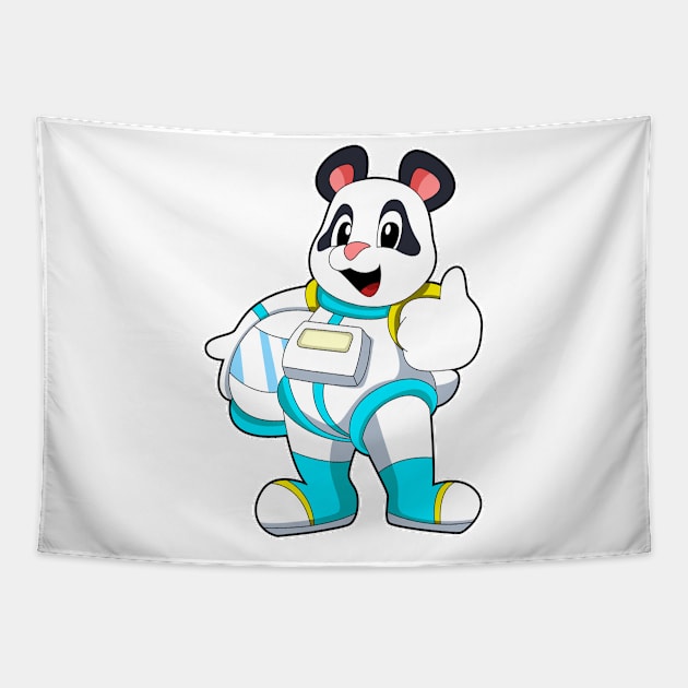 Panda as Astronaut with Costume Tapestry by Markus Schnabel