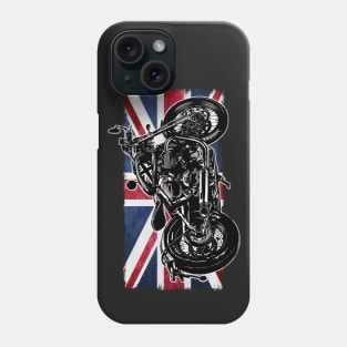 Bobber Motorcycle | Great Britain Flag | Custom Classic Motorcycles Phone Case