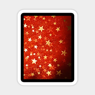 Golden Yellow Stars on Red Magnet