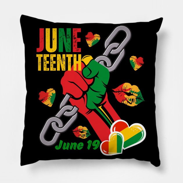 JUNETEENTH INDEPENDENCE DAY Pillow by Dot68Dreamz