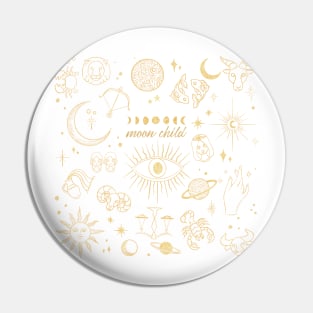 Moon child in white Pin