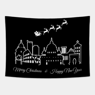 Merry Christmas Happy New Year Rome Italy Tapestry