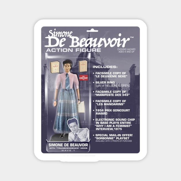 Simone De Beauvoir Action Figure Magnet by GiantsOfThought