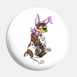 Bobtail BunnyCat: Chocolate Bicolor (Pink) Pin