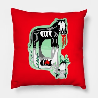 Kelpie Buddies (black) brook horse horse monster cryptid legend scary river monster Pillow