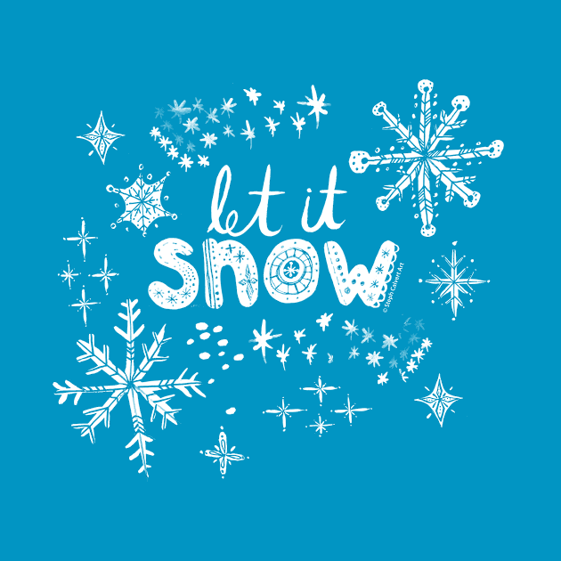 Let it snow handpainted snowflakes art by Steph Calvert Art