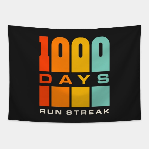 Run Streak Run Streaker 1,000 Days of Running Comma Day Tapestry by PodDesignShop