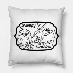 Grumpy Sunshine Birds Pillow