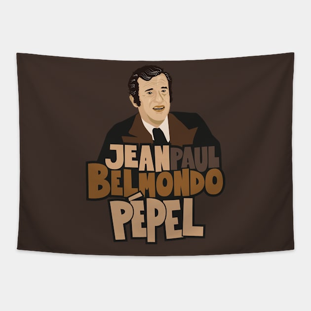 Jean-Paul Belmondo Portrait - French Cinema Icon Tapestry by Boogosh