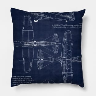 Boulton Paul Defiant Blueprint Pillow