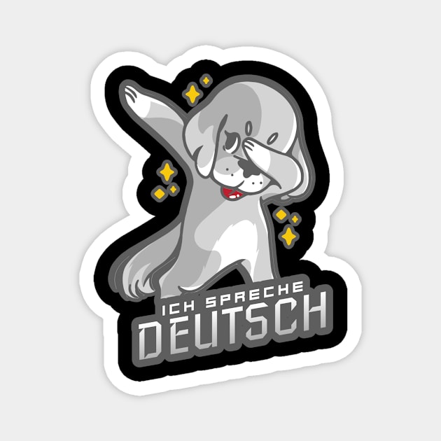 I speak German Ich spreche Deutsch Cute Dog Magnet by Time4German