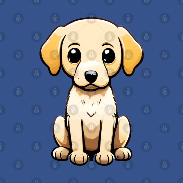 Kawaii Yellow Labrador Retriever Dog by tdraw