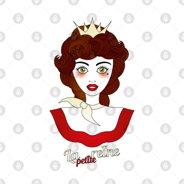 Little queen with French designation "la petite reine" - beautiful girl illustration by schtroumpf2510