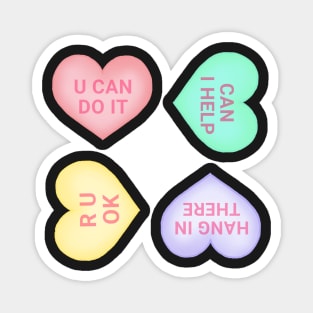 Motivational Conversation Hearts Sticker Pack Magnet