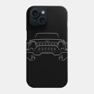 front/profile Jeep Wrangler - stencil, white Phone Case