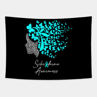 Scleroderma Awareness  Teal Butterflies Tapestry